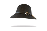 Load image into Gallery viewer, Womens Sun Hat Bucket style- Circle trim in Black
