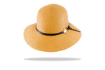 Load image into Gallery viewer, Womens Sun Hat Bucket style- Circle trim in coffee
