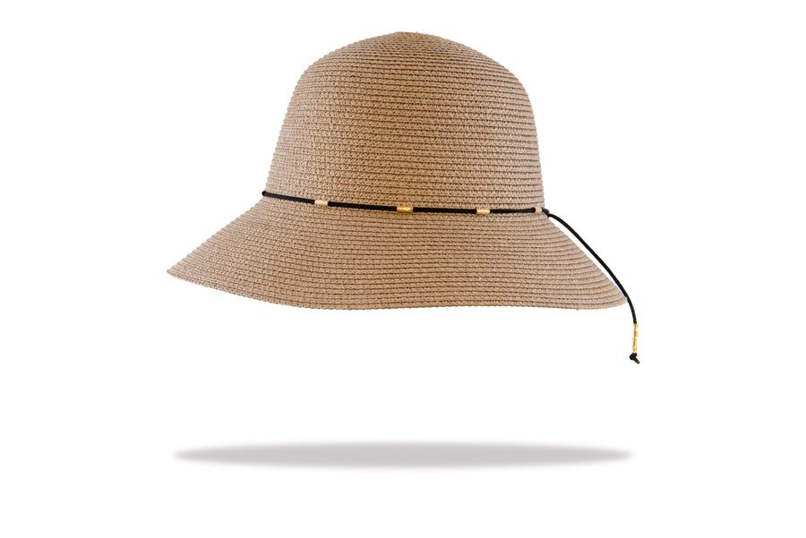 Sun Hat Women's bucket in Taupe with bling trim WS20-5