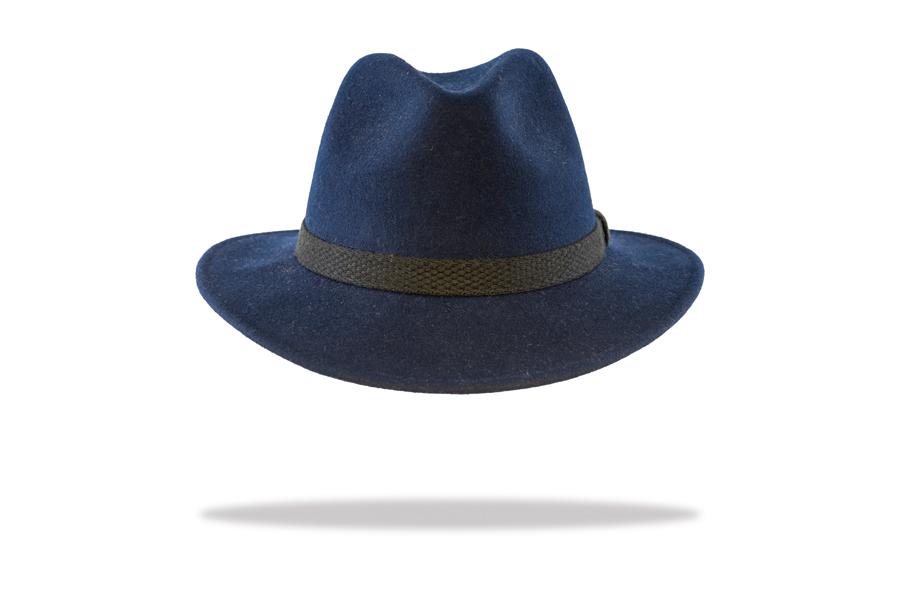 Men's Wool Felt Fedora in Navy MF14-2 - The Hat Project