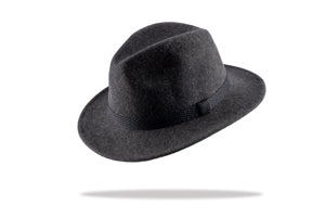Mens Fedora Wool Felt Mens  Hat in Charcoal MF14-2