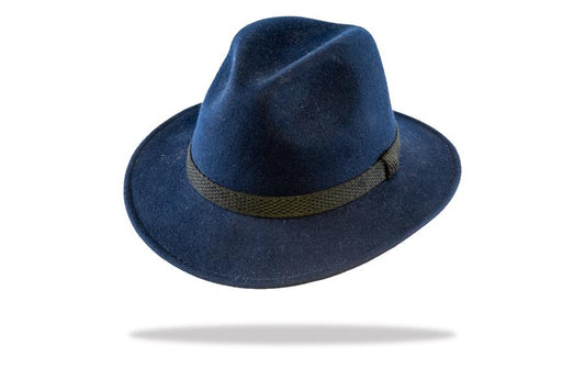 Men's Wool Felt Fedora in Navy MF14-2- The Hat Project