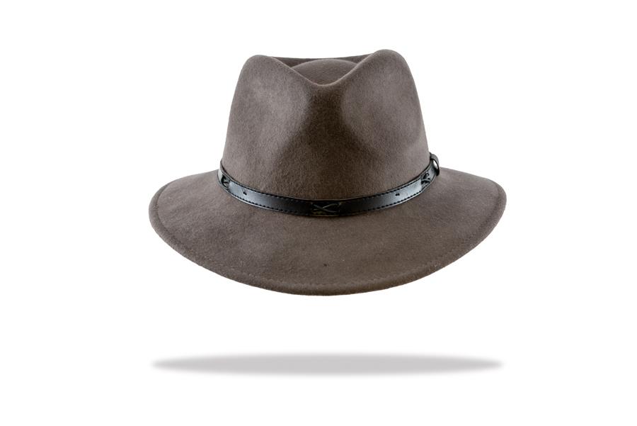 Men's Wool Felt Outback Fedora in Ash MF14-1- The Hat Project