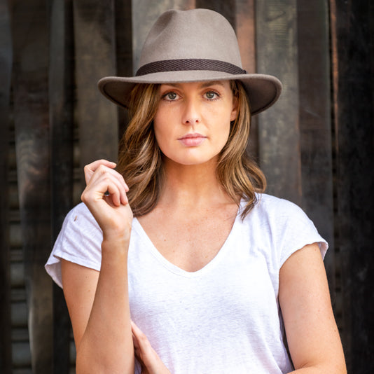 Fedora Womens Wool Felt in Walnut MF14-2