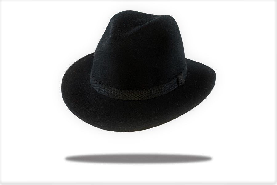 Fedora Womens Wool Felt Hat in Black MF14-2