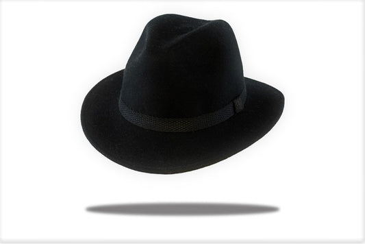 Womens Fedora wool felt in Black MF14-2