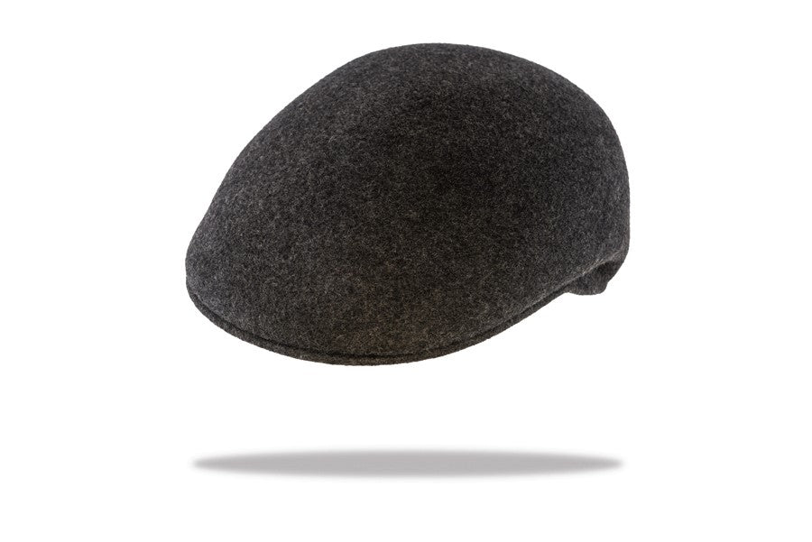 Men's Ascot Wool Felt Flat Cap in Charcoal - The Hat Project
