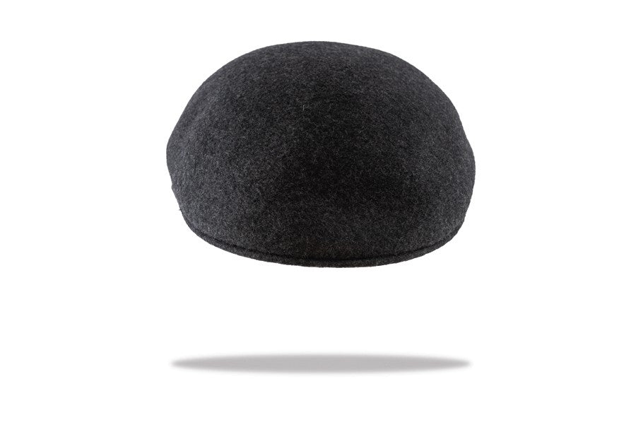 Men's Ascot Wool Felt Flat Cap in Charcoal - The Hat Project