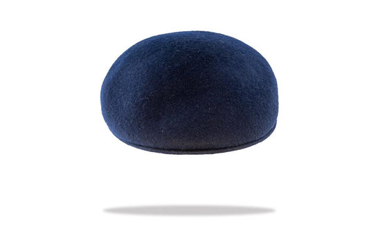 Men's Ascot Wool Felt Flat Cap in Navy - The Hat Project