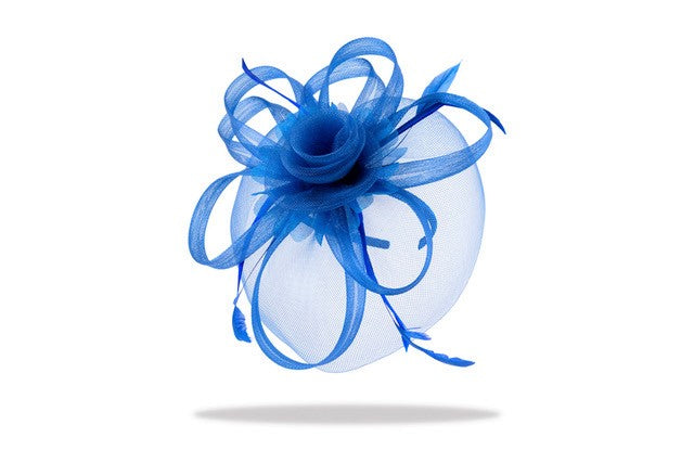 Fascinators for the Spring Carnival in Cobalt Blue