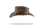Load image into Gallery viewer, Leather hat with crocodile band and teeth - Barmah
