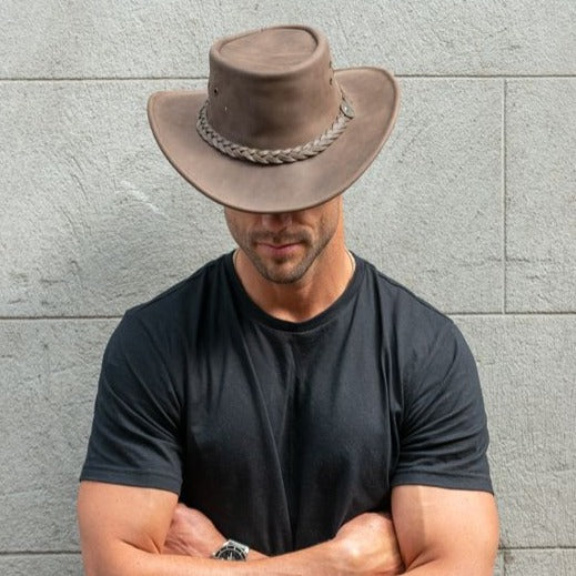 Leather Hat -Mens -Australian Made- Barmah-Lightning Ridge