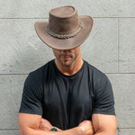 Load image into Gallery viewer, Leather Hat -Mens -Australian Made- Barmah-Lightning Ridge
