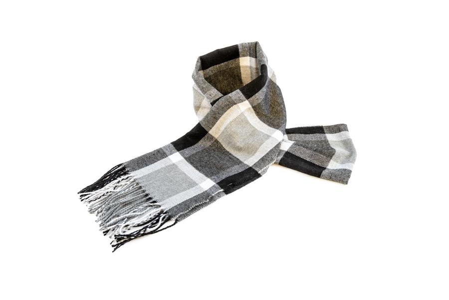 Men's Grey Checkered Scarf - The Hat Project