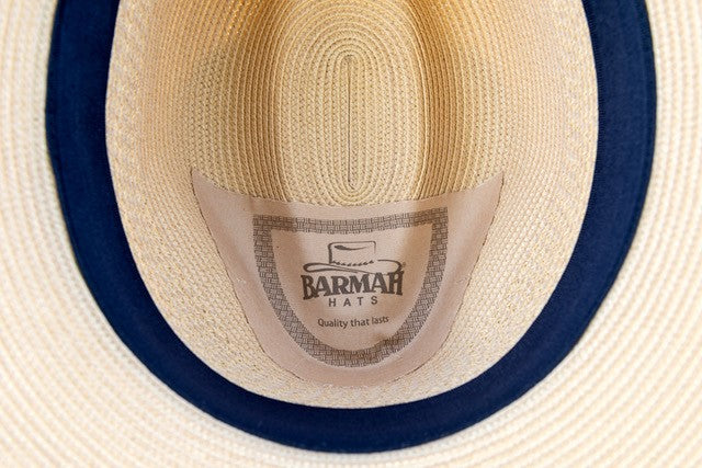 Mens Poly Panama Fedora in Natural 615804