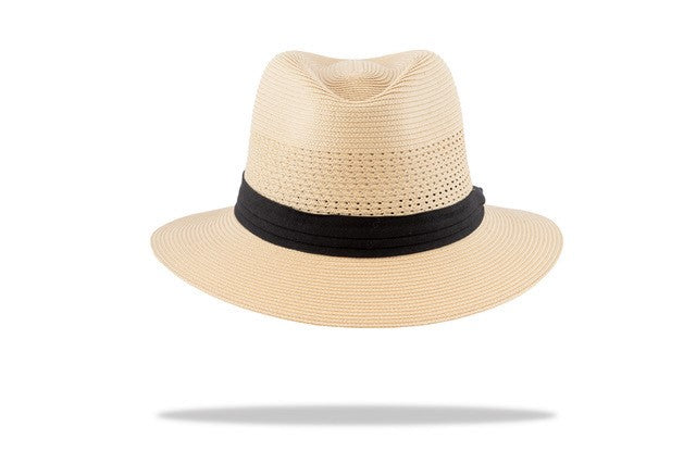 Mens Poly Panama Fedora in Natural 615804