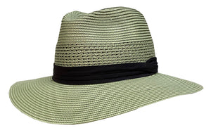 Mens Poly Panama Fedora in Olive 615804
