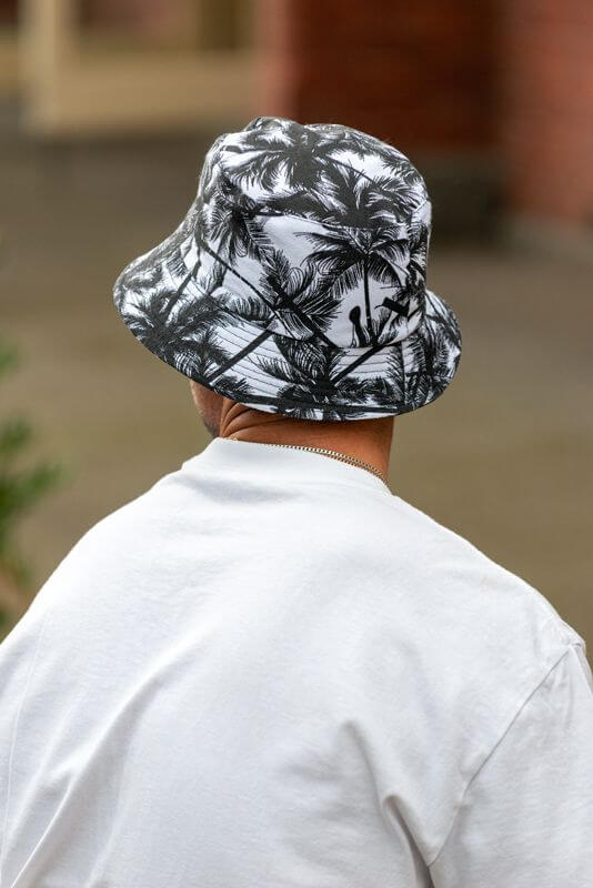 Bucket Hat in Black Palm Tree design. – The Hat Project