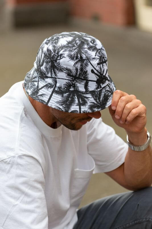 men's reversible palm tree bucket hat