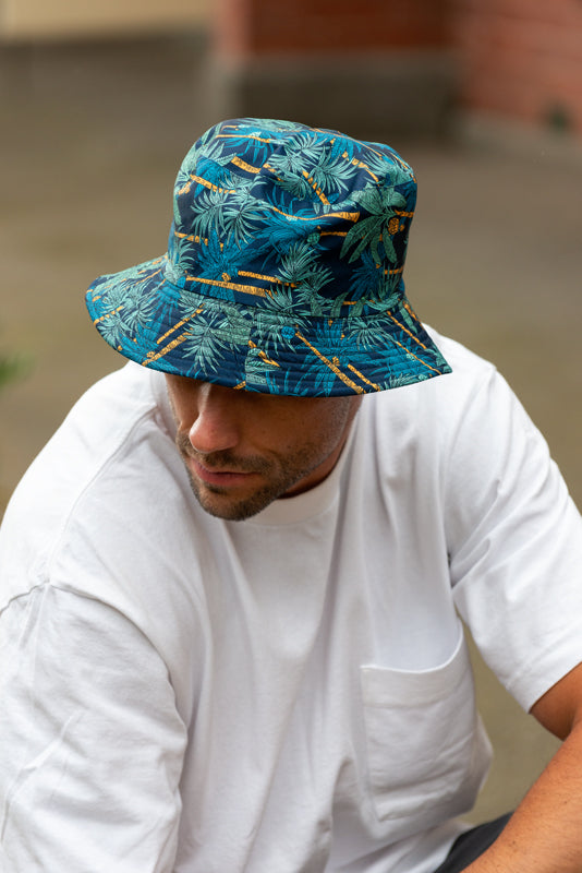 Bucket Hat Mens Teal Palm design – The Hat Project