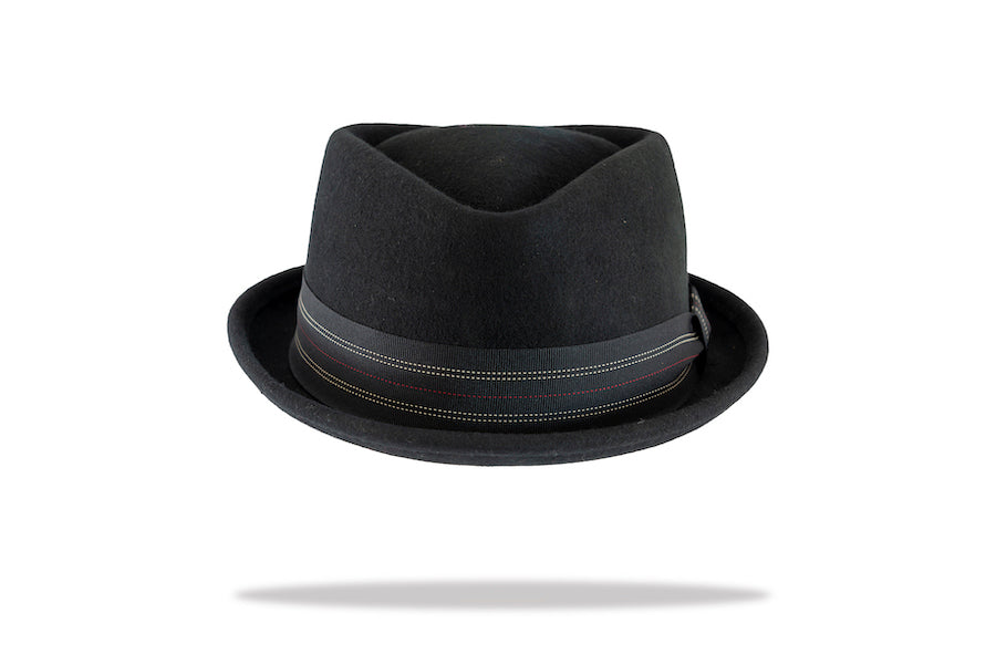 Mens Wool Felt Porkpie Hat in black MF6018
