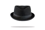 Load image into Gallery viewer, Mens Wool Felt Porkpie Hat in black MF6018

