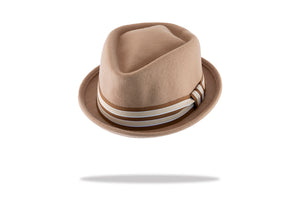 Men's wool felt porkpie hat in Camel MF6018