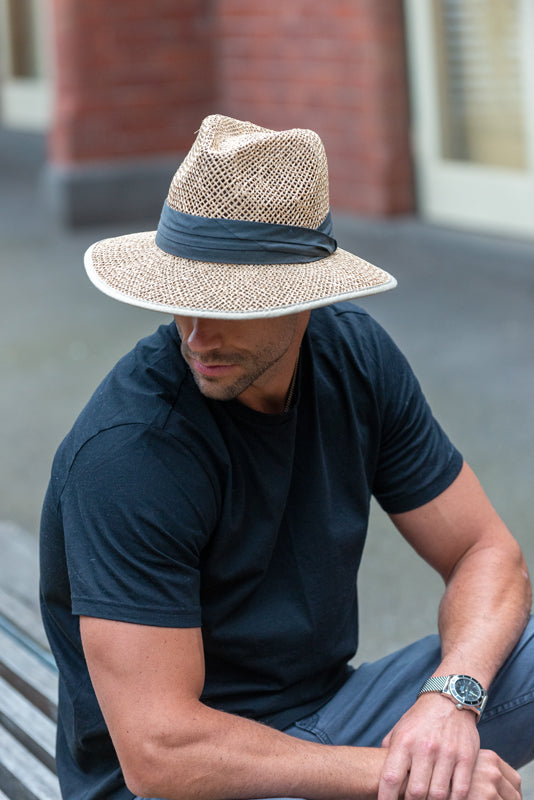Men's Fedora Hat in Natural twisted seagrass MF14-5 – The Hat Project