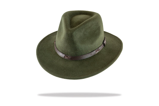 Men's Outback Fedora in deep olive MF14-1G