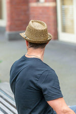 Load image into Gallery viewer, Men&#39;s Trilby Toyo in Brown ST16-1

