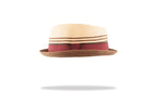 Porkpie Mens Sun Hat in Tan and Burgundy ST16-12