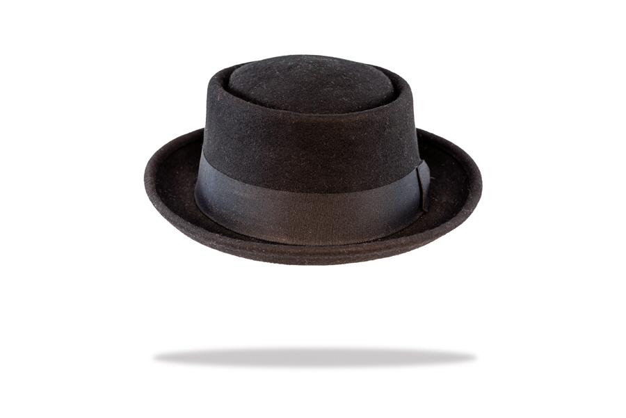 Round Crown Porkpie Hat in Black MF14-08- The Hat Project