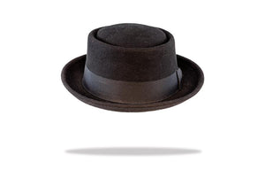 Round Crown Porkpie Hat in Black MF14-08- The Hat Project