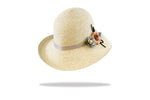 Load image into Gallery viewer, Womens Sun hat grey with flower trim WS18-2
