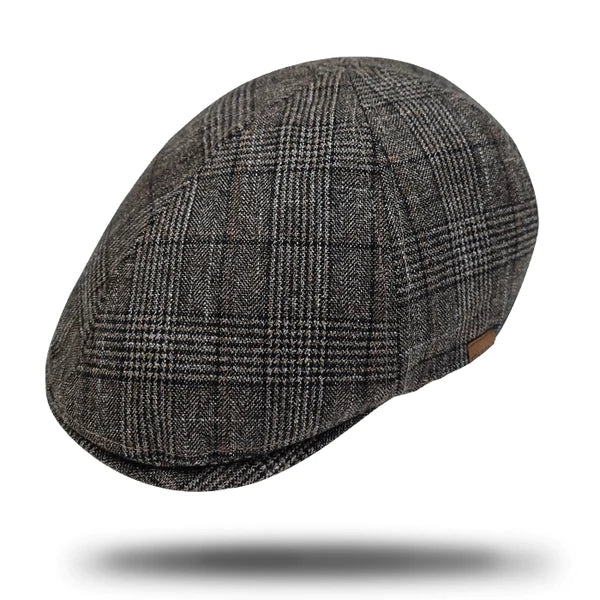 Stanton Flat Cap in Stone Check