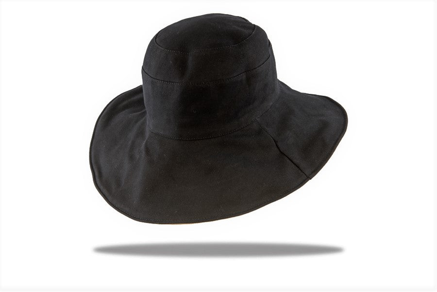 Sun Hat  Women's100% Cotton Reversible Black