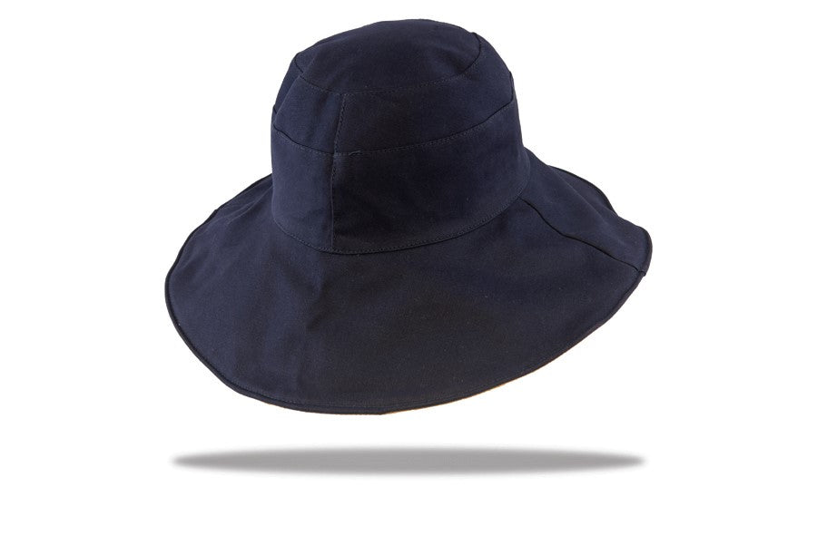 Sun Hat Womens100% Cotton Reversible Navy/Tan Ws20-2
