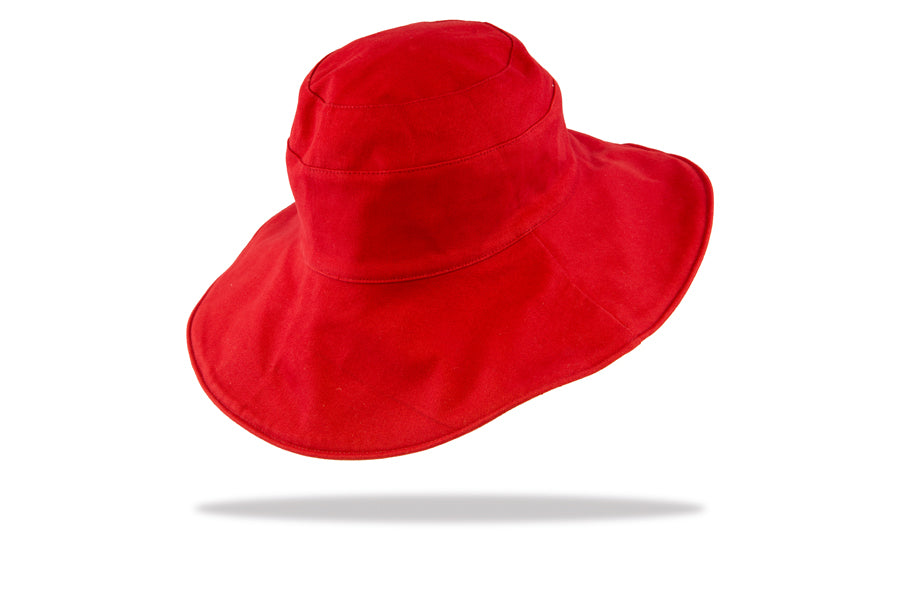 Sun Hat 100% Cotton for women Reversible in red WS20-1