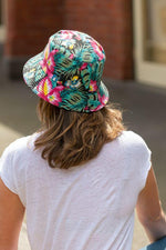 Load image into Gallery viewer, women&#39;s reversible floral hibiscus bucket hat
