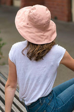 Load image into Gallery viewer, women&#39;s pink reversible sun hat cotton
