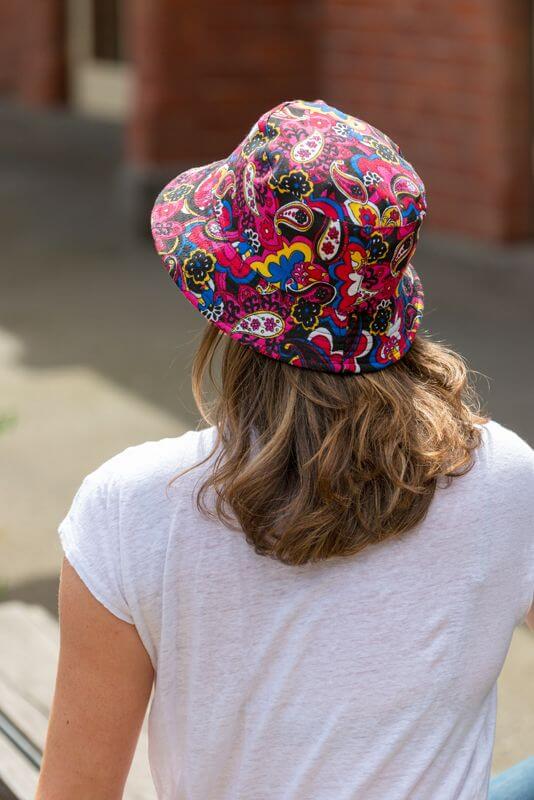 women's pink paisley bucket hat