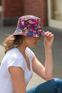 women's pink paisley bucket hat
