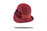 Load image into Gallery viewer, Women&#39;s Wool Felt Cloche in Burgundy MF14-04BU
