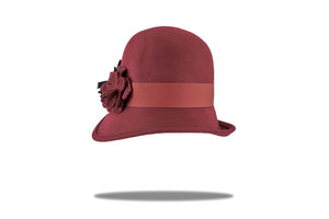 Women's Wool Felt Cloche in Burgundy MF14-04BU