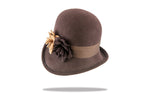 Load image into Gallery viewer, Womens Chocolate Wool Felt Cloche WF14-04BR
