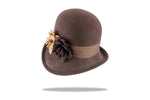 Load image into Gallery viewer, Women&#39;s Chocolate Wool Felt Cloche WF14-04B
