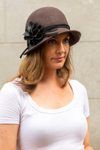Womens wool felt Cloche hat in Ash WF14-3