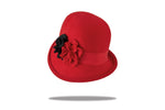 Load image into Gallery viewer, Women&#39;s Red Wool Felt Cloche WF14-04R
