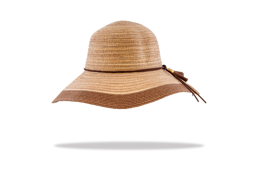 Womens wide brim sunhat Chocolate WS18-2