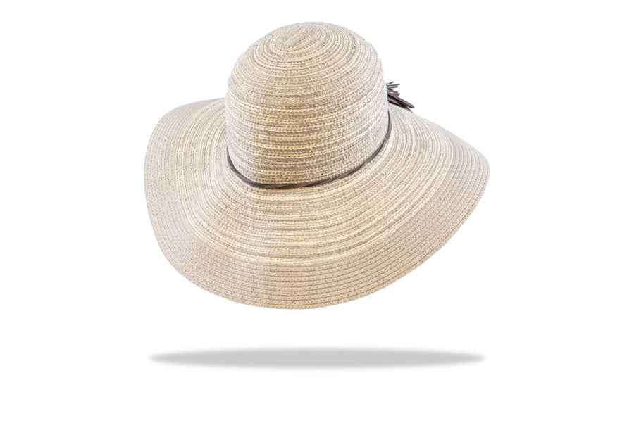 Womens wide brim sunhat soft grey WS18-2